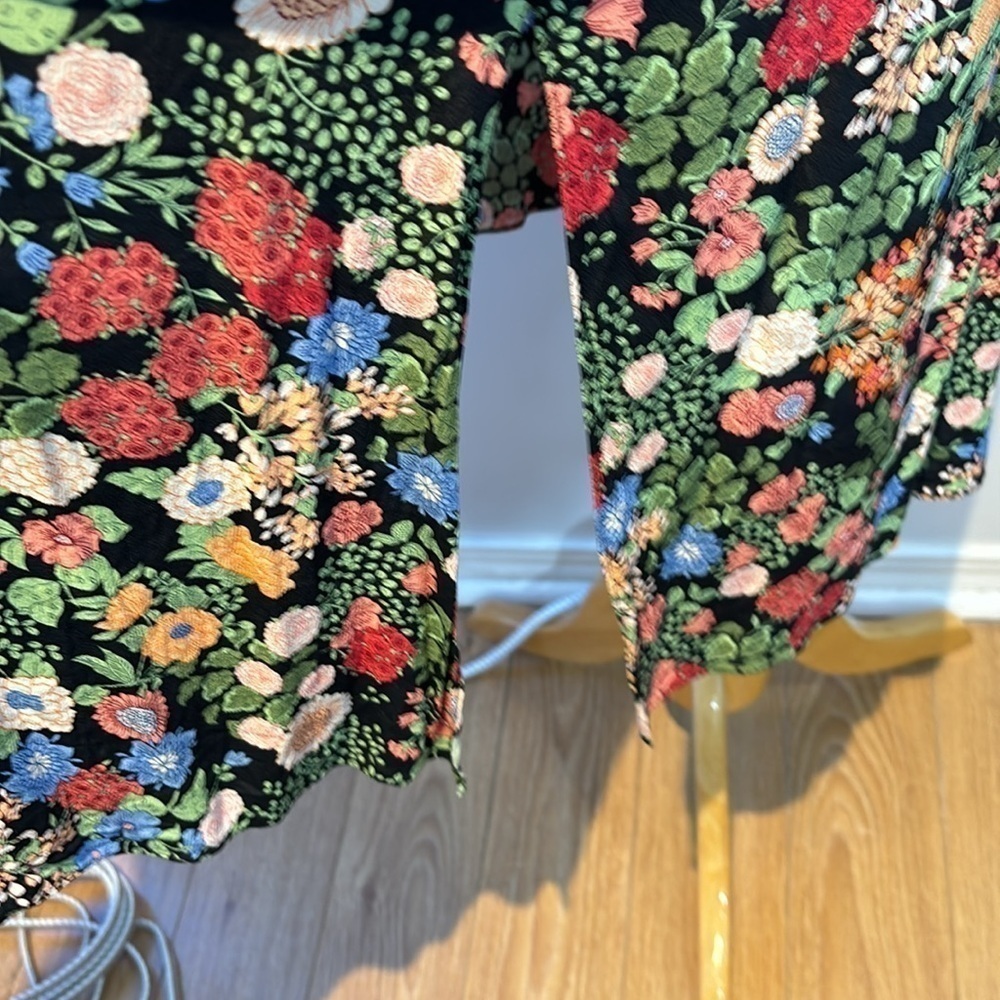 Zara floral skinny strap flowy dress size large - Picture 6 of 9